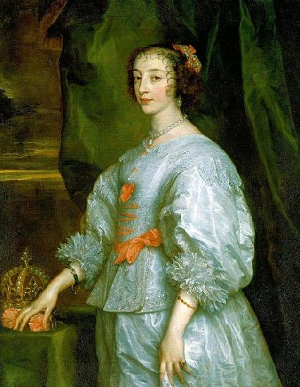 Anthony Van Dyck Princess Henrietta Maria of France, Queen consort of England. This is the first portrait of Henrietta Maria painted Sweden oil painting art